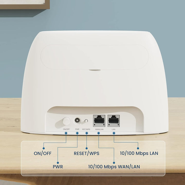 Tenda 4G03 4G LTE Router, WLAN Router für SIM-Karten (CAT4, 150Mbit/s im Download, 300Mbit/s 2,4GHz)