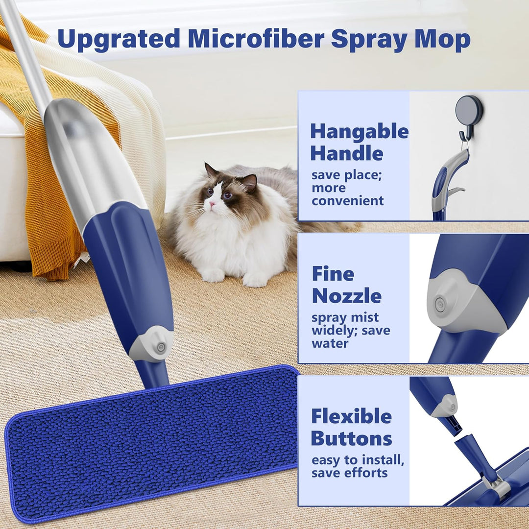 Sprühwischer Bodenwischer mit Sprühfunktion, Wischmopp mit Sprühfunktion Wischer Boden Spray Mop mit