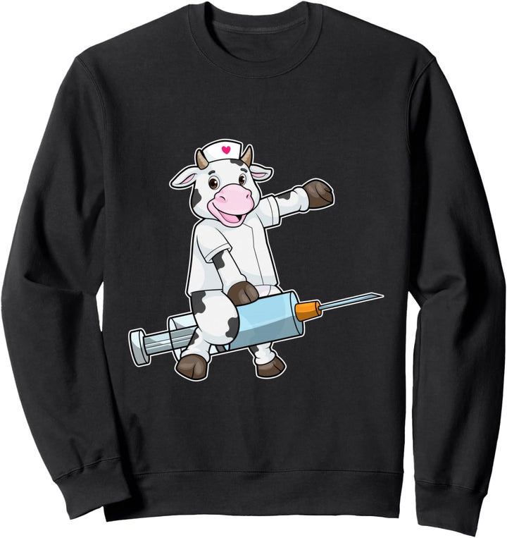 Kuh Krankenschwester Spritze Sweatshirt