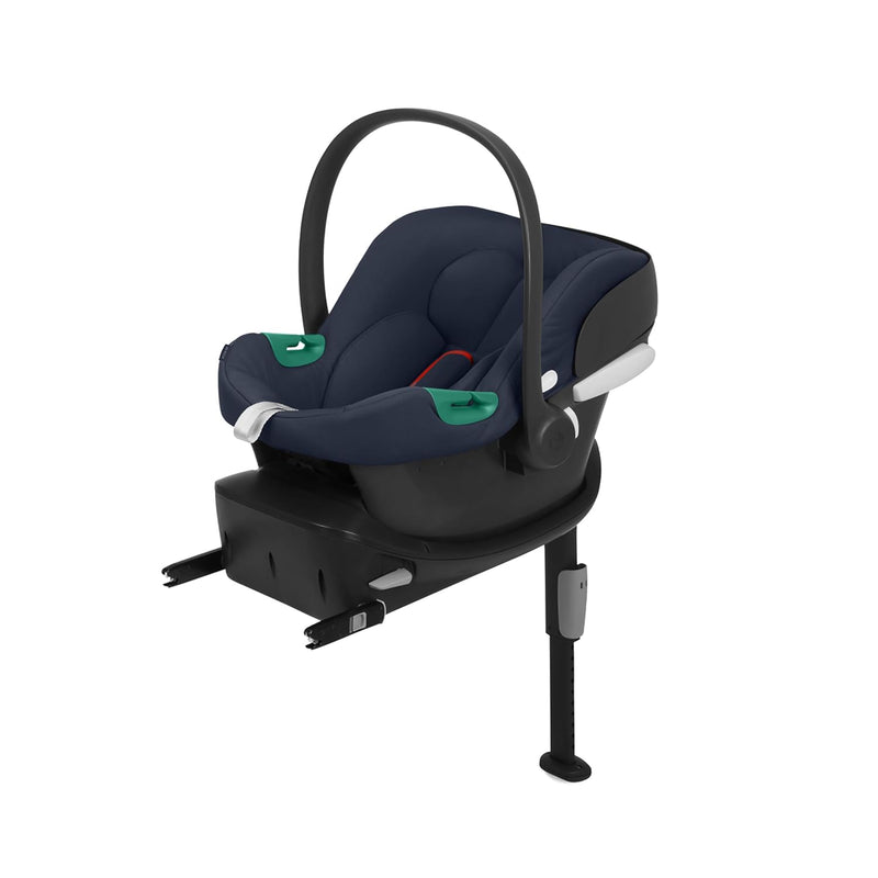 CYBEX Silver Babyschale Aton B2 i-Size mit Base One, Inkl. ISOFIX-Basis und Neugeboreneneinlage, Sen