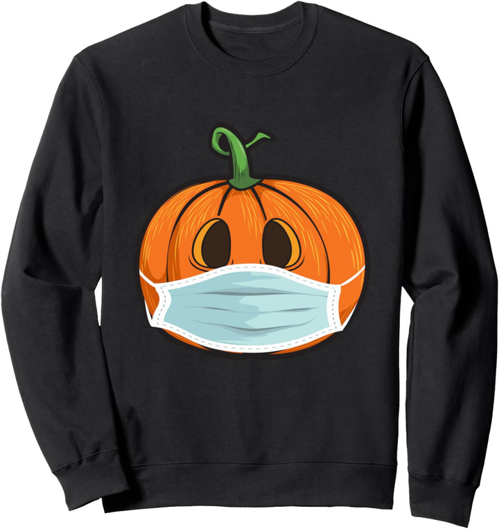 Halloween Kürbis mit Mundschutz | Lustiges Kürbis mit Maske Sweatshirt