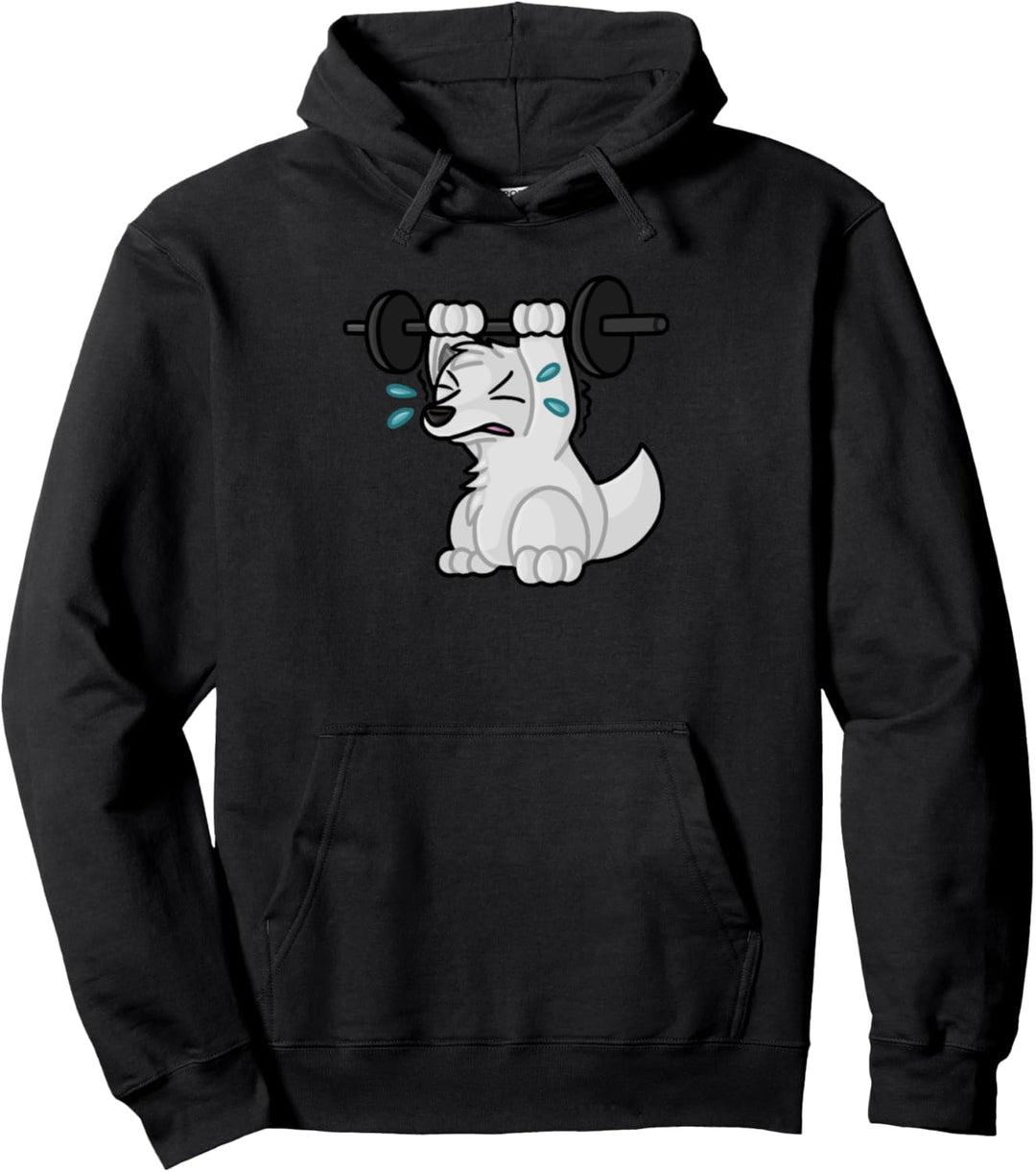 KraftKatzel Wolf mit Hantel Pullover Hoodie