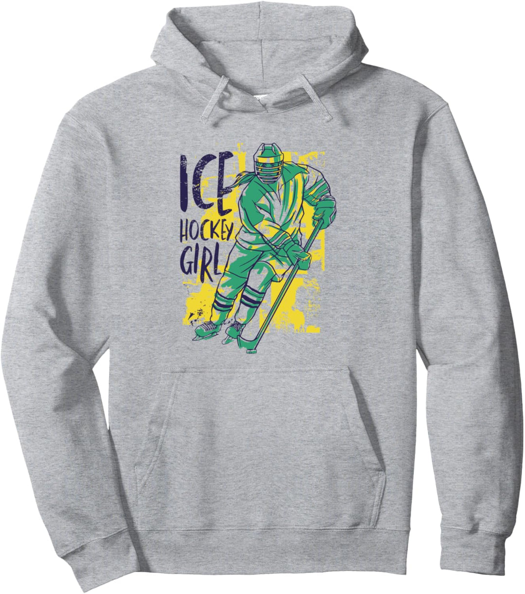 Ice Hockey Girl Pullover Hoodie