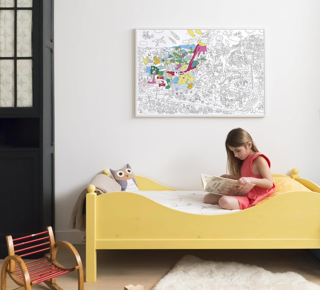 OMY pos31 Dino Poster zum Ausmalen Papier Mehrfarbig 100x70 cm DINOS, DINOS