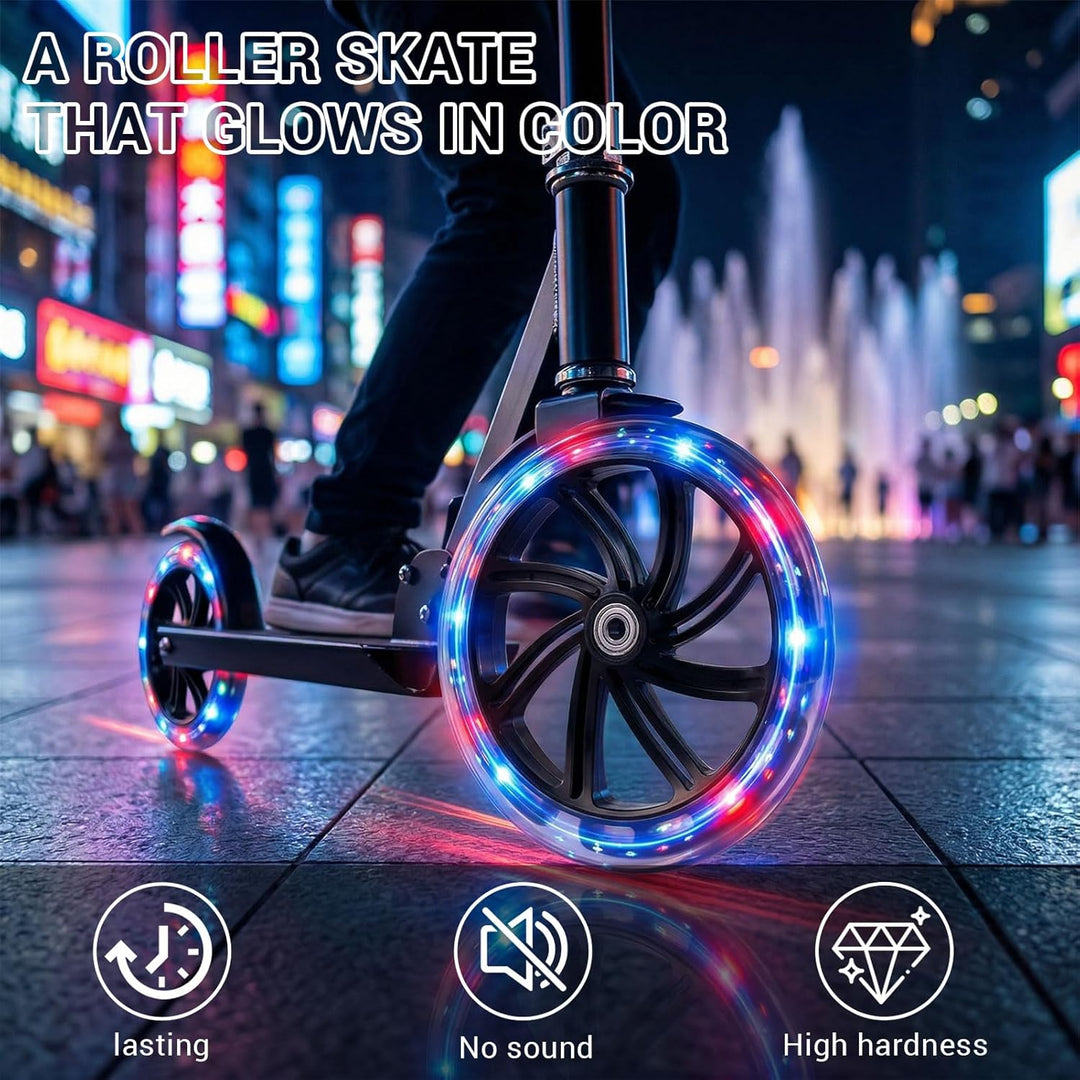 200mm Scooter Rollen - 2 Stück Stunt Scooter Reifen - Geräuschlose Vibrationsreduzierung mit 608 Kug