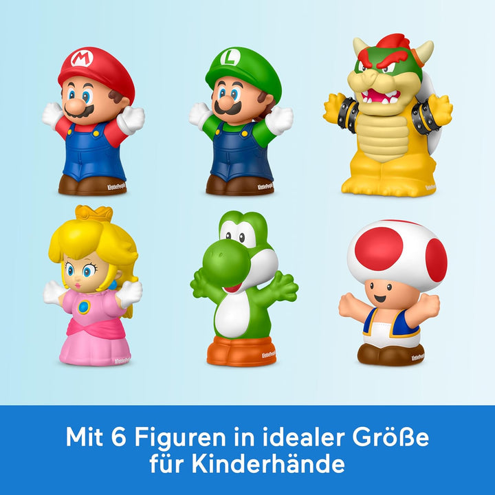 Fisher-Price Little People Kleinkindspielzeug My Mario Figurenset mit 6 Charakteren für Rollenspiele