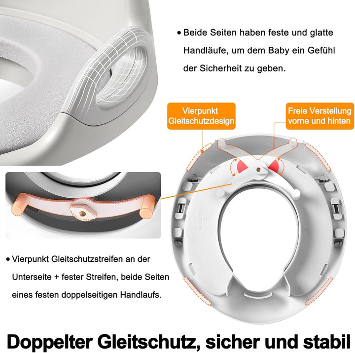 FIVMEN Toilettensitz Kinder Toilettenaufsatz mit PU Gepolstert und Spritzschutz WC Sitz Klositz Toil
