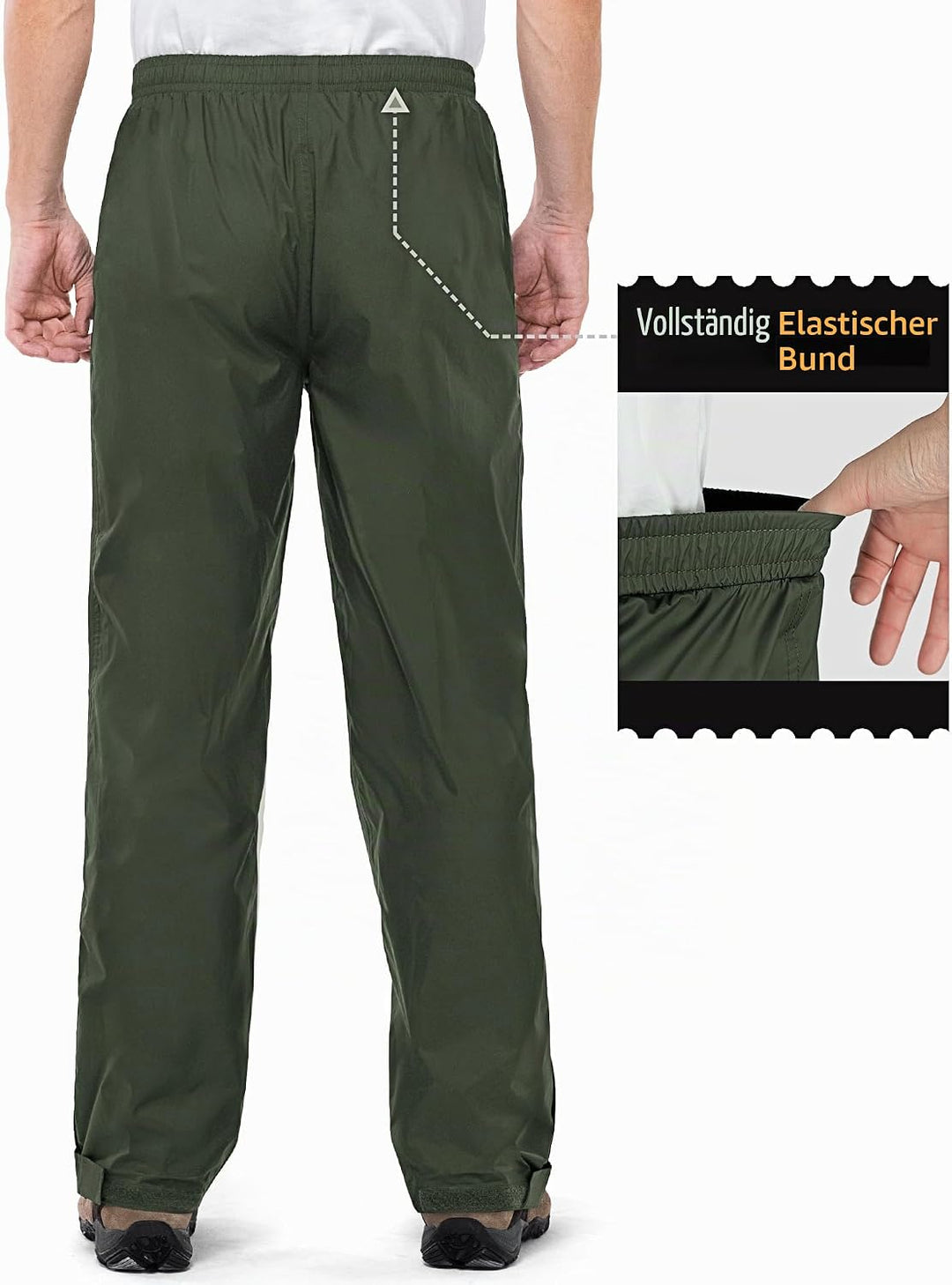 Outdoor Ventures Herren Regenhose Fahrrad Wasserdicht Atmungsaktiv Überziehhose Winddicht Outdoorhos