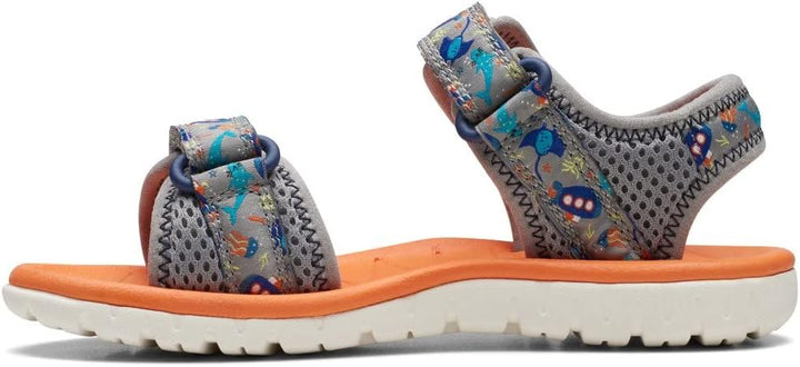 Clarks Mädchen Surfing Tide K Sandal 29.5 EU Grau, 29.5 EU Grau