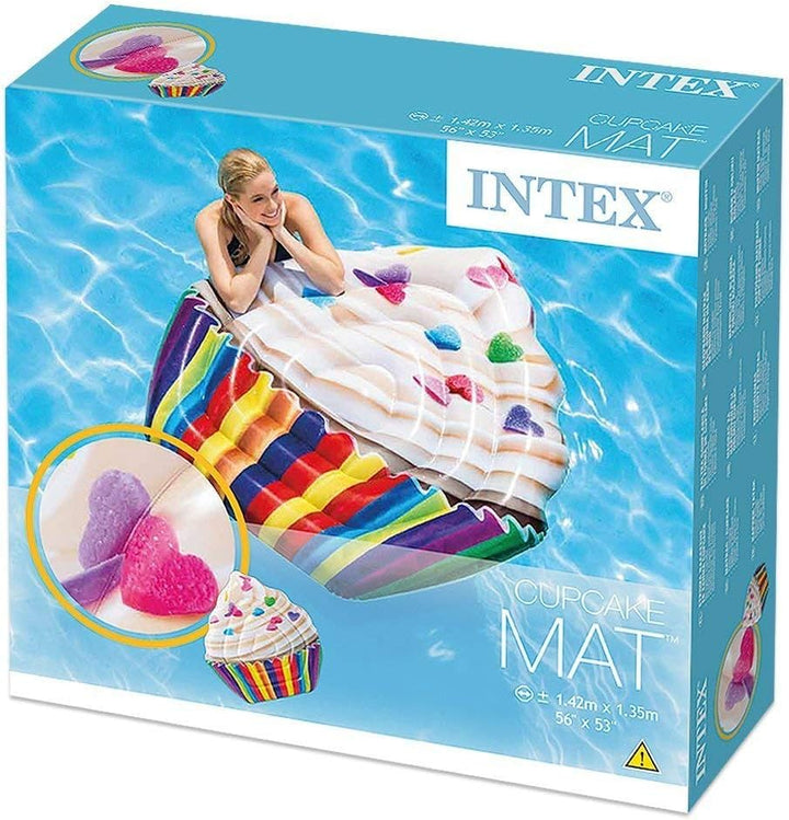 Intex 58770 Matratze mit Druck Realistische Cupcake, 142 x 135 cm