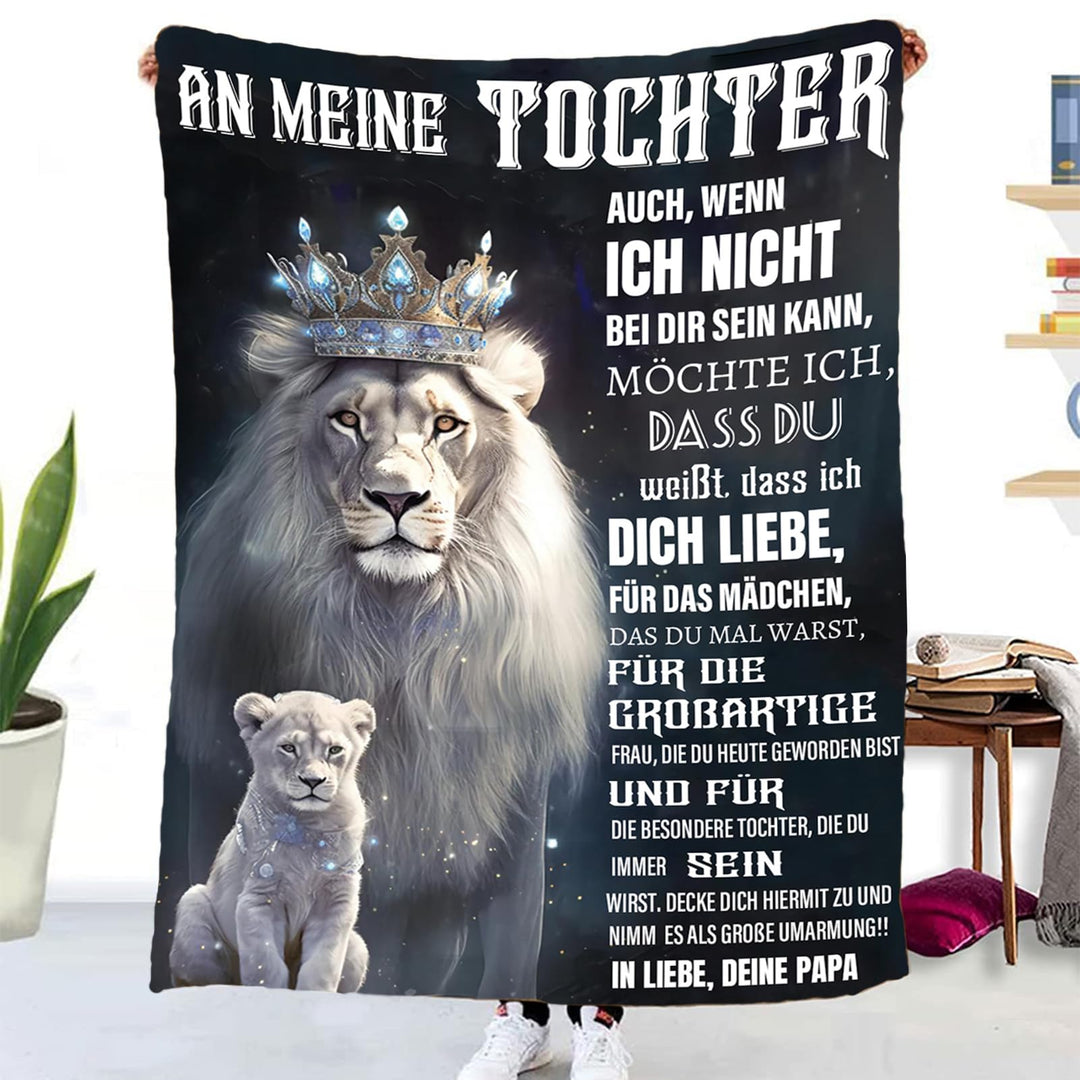 Personalisierte Decke Geschenk für Tochter Von Papa, Kuscheldecke Flauschige An Meine Tochter Von Va
