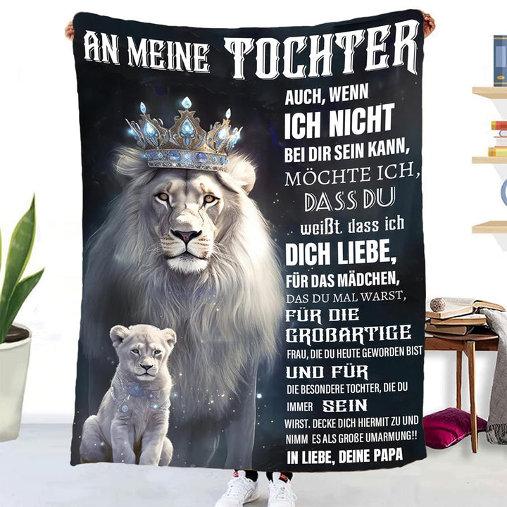 Personalisierte Decke Geschenk für Tochter Von Papa, Kuscheldecke Flauschige An Meine Tochter Von Va