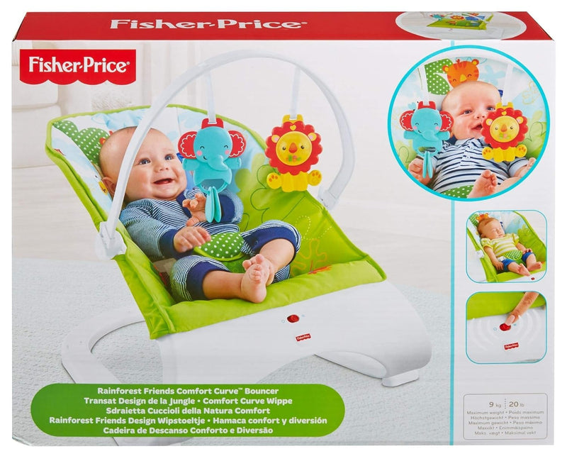 Fisher-Price CJJ79 Comfort Curve Wippe Babyschaukel und Sitz mit, ab nehmbarem Spielbügel inkl. Tier