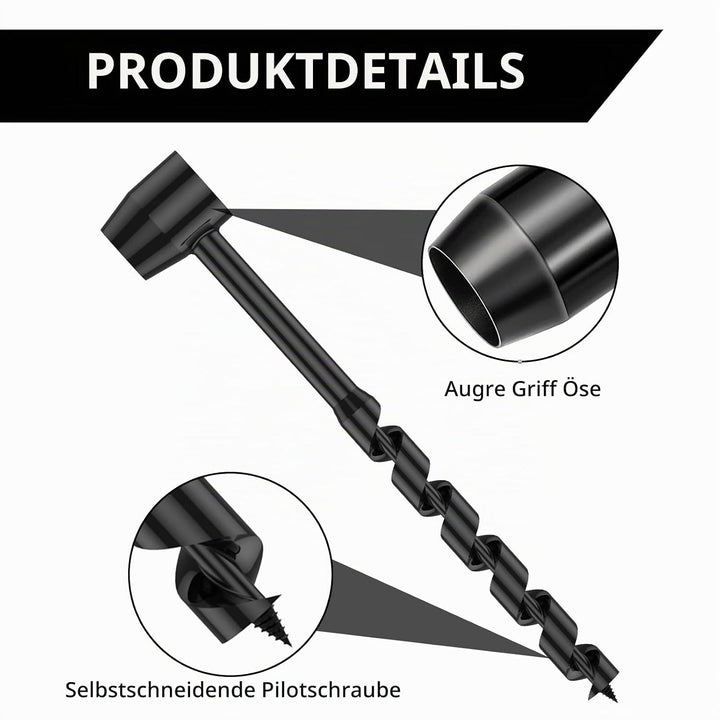 Handbohrer, Bushcraft Manueller Schraubenschlüssel 10-25mm Manueller Spiralbohrer für Outdoor-Aktivi
