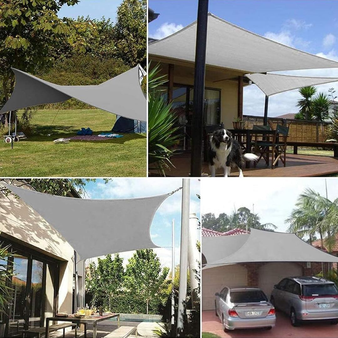 Dripex Sonnensegel wasserdicht Sonnenschutz Set 3X3 m inkl Befestigungsseile Rechteckig Polyester Im