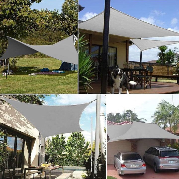 Dripex Sonnensegel wasserdicht Sonnenschutz Set 3X3 m inkl Befestigungsseile Rechteckig Polyester Im