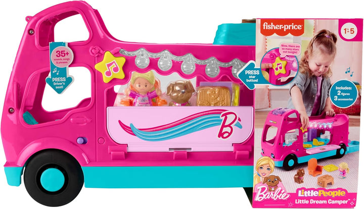 Fisher-Price Little People Kleinkind Spielzeug Barbie Little Dreamcamper RV Spielset mit Lichtern, G