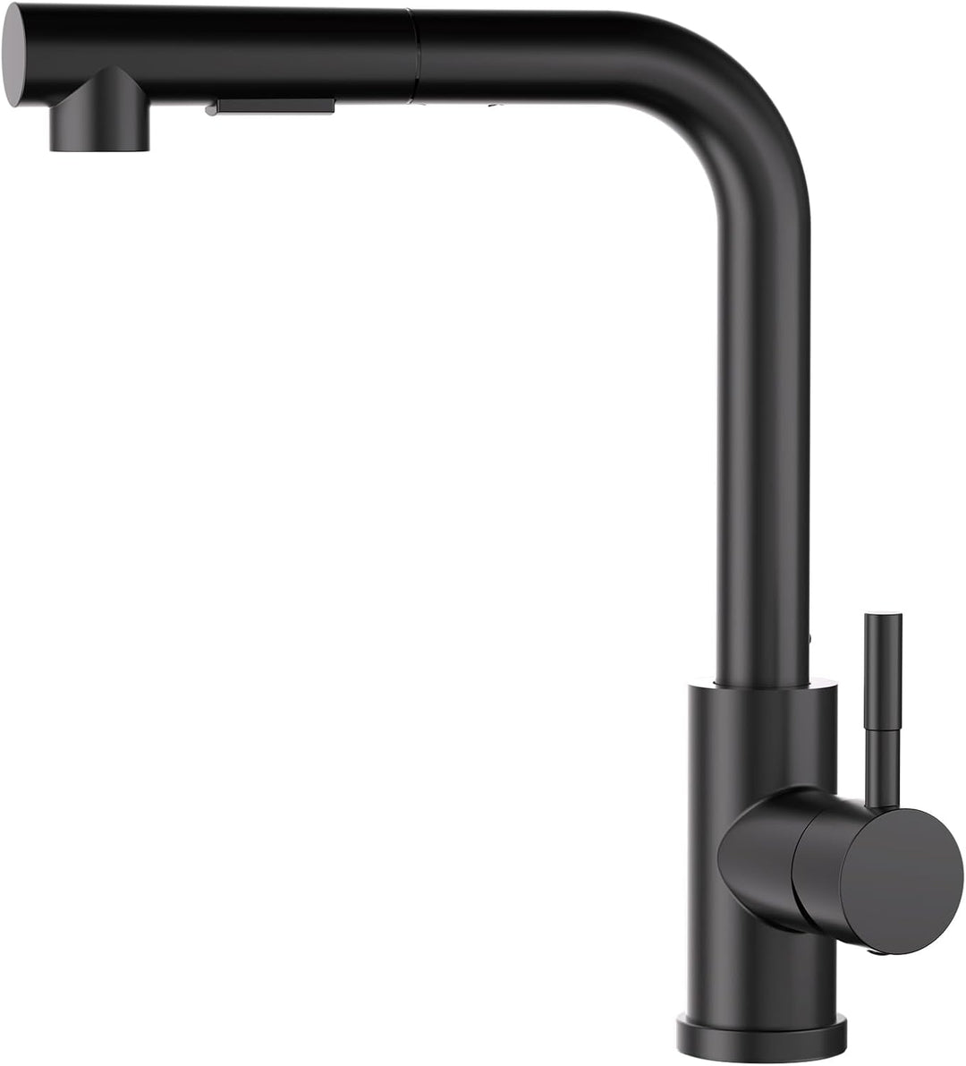 Wasserhahn Küche Schwarz, SEMANEY Hochdruck Küchenarmatur mit Brause Ausziehbar Zwei Strahlarten, Sp