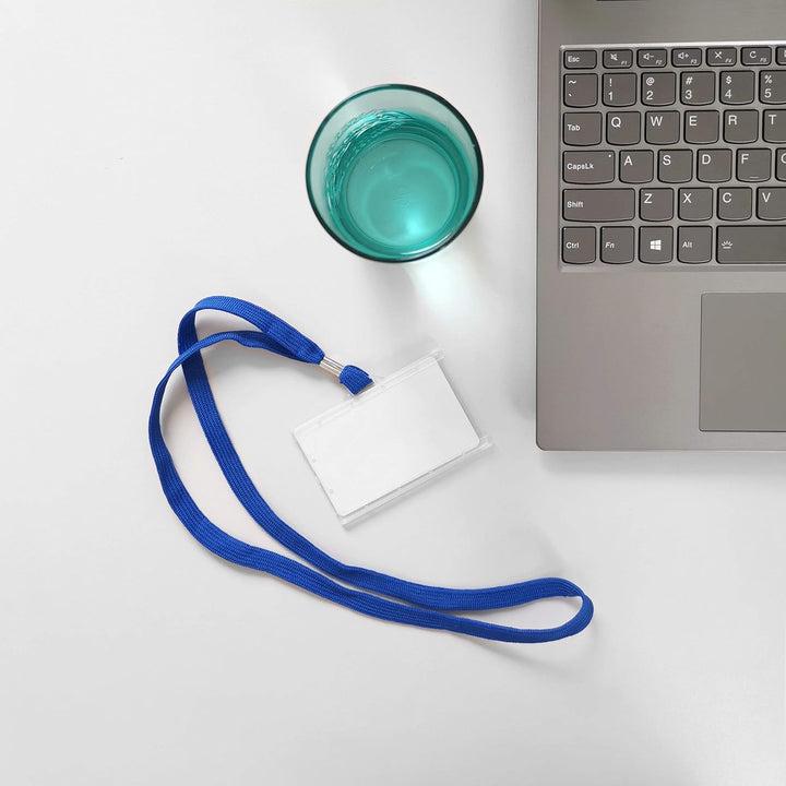 D.RECT 50Set Namensschilder mit Band Kartenhülle Ausweishalter für Business, Ausstellung, Büro, Schu