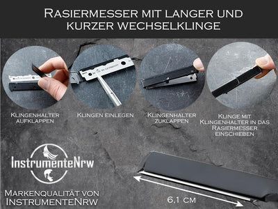 Solinger Rasiermesser Rasier-Set für Männer mit Wechselklingen Made in Germany Bartpflege Messer mit