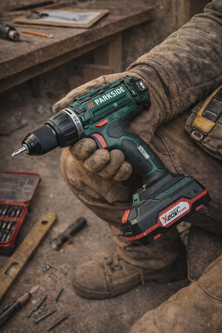 PSIDE PARKSIDE® 20V 2in1 Akku Bohrschrauber Set »PABS 20-Li G8«, mit 2 Akkus, Ladegerät, Zubehörset,