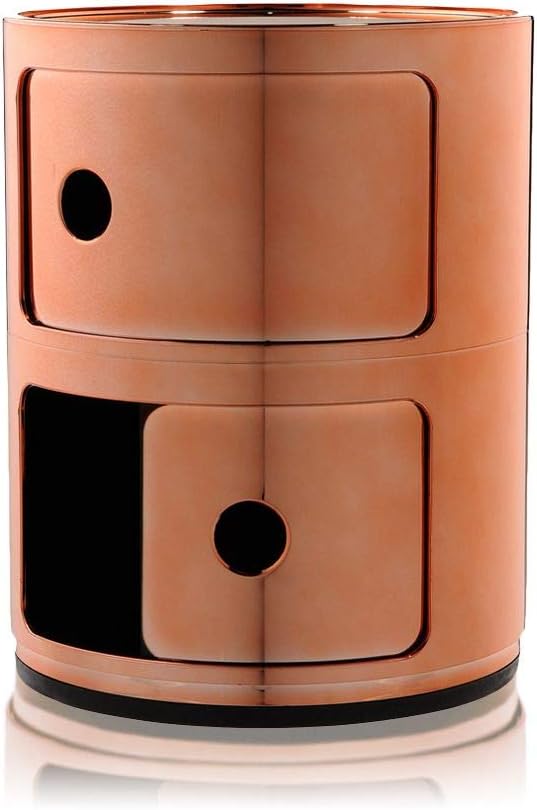 Kartell Componibili, 2 Elements, Kupfer, Runde Basis 2-fächer Kupfer, 2-fächer Kupfer