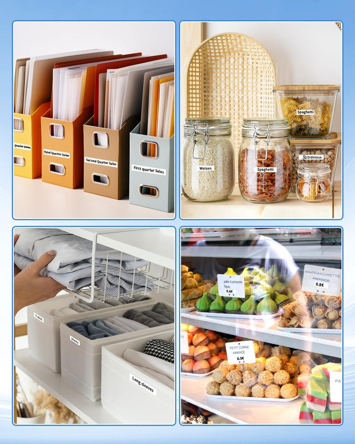 4 x Upwinning A45013 45013s 45013 Black White als Ersatz für Dymo D1 Etikettenband 12mm x 7m S072053