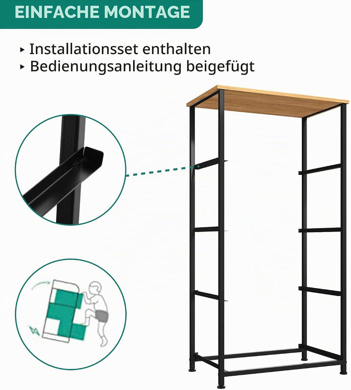 YITAHOME kommode Schmal, Schrank mit 4 Schubladen aus Stoff, Aufbewahrungskommode Industrial Stil fü