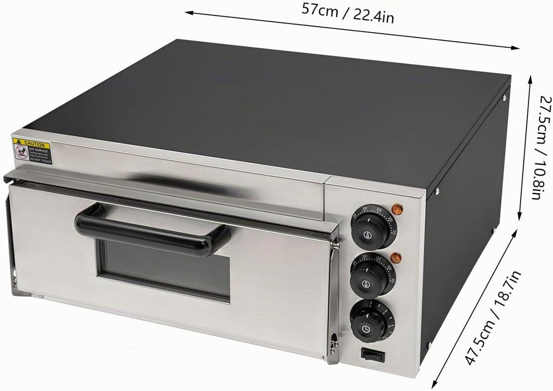 20L Pizzaofen Elektrisch, Pizza Ofen Edelstahl Pizzaofen, Kommerzieller Pizza Ofen 2000W, Pizza-Ofen