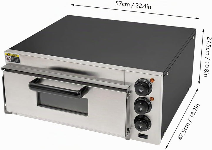 20L Pizzaofen Elektrisch, Pizza Ofen Edelstahl Pizzaofen, Kommerzieller Pizza Ofen 2000W, Pizza-Ofen