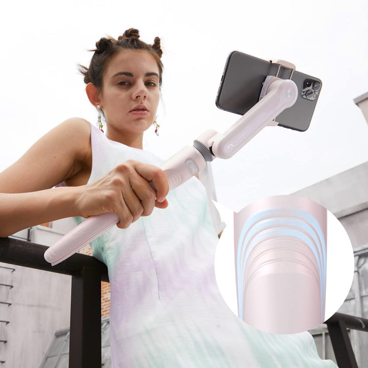 ZHIYUN Smooth-XS [offiziell] Smartphone tragbar Stabilisator Gimbal Selfie Stick Vlog Youtuber-Rosa,