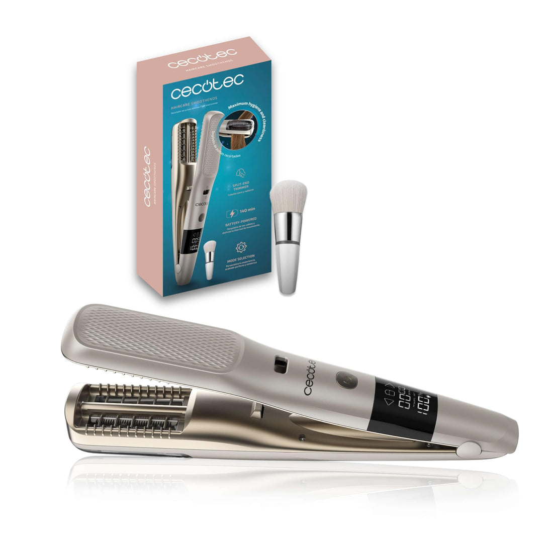 Cecotec Splisstrimmer HairCare SmoothEnds. Kabellos, 140 Min, Akkulaufzeit, 3 h Ladezeit, Display fü