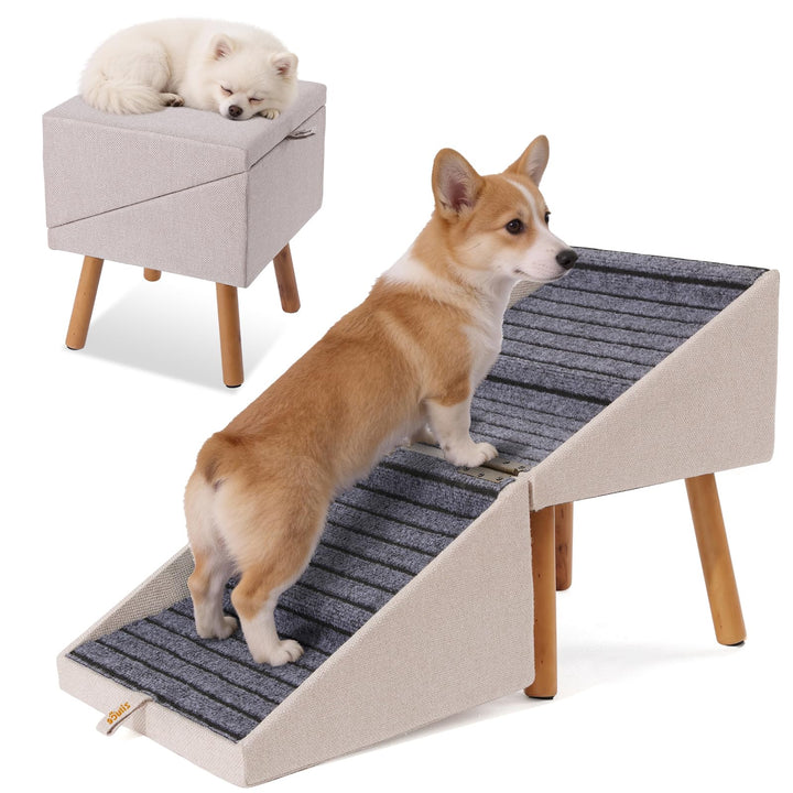 Hunderampe für Bett und Couch, Hundetreppe für grosse, mittlere und kleine Hunde, klappbare 2-in-1-H