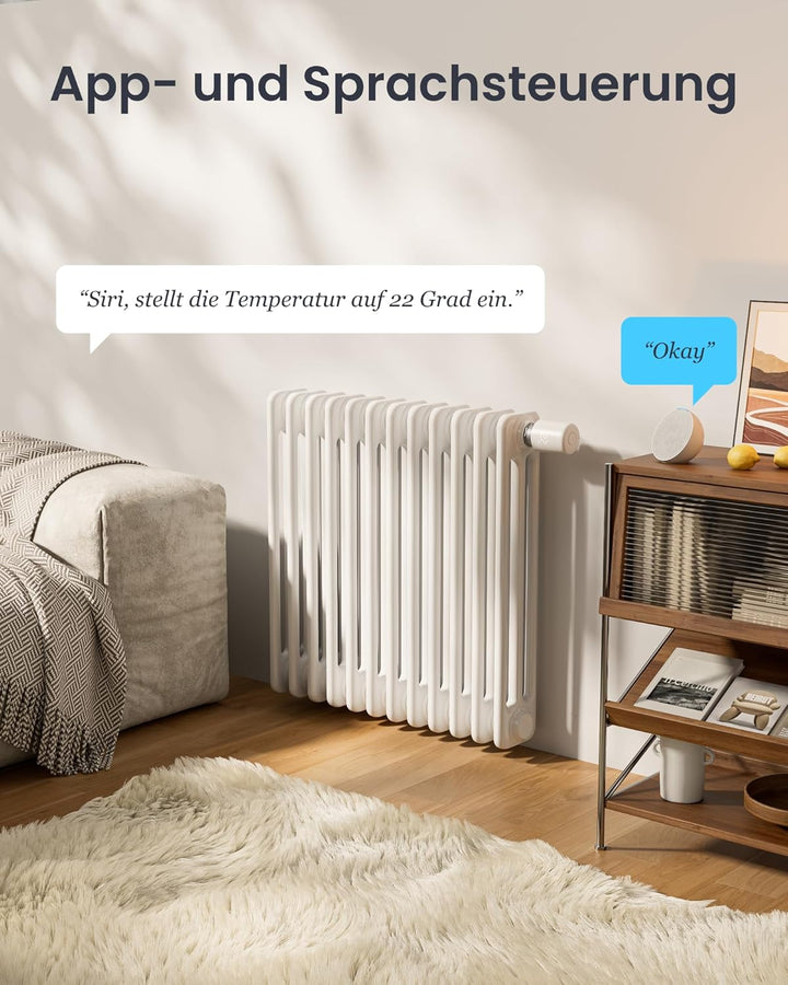 SwitchBot Smart Heizkörperthermostat Matter Combo, Bluetooth-Thermostat mit App&Zeitplanung, Energie