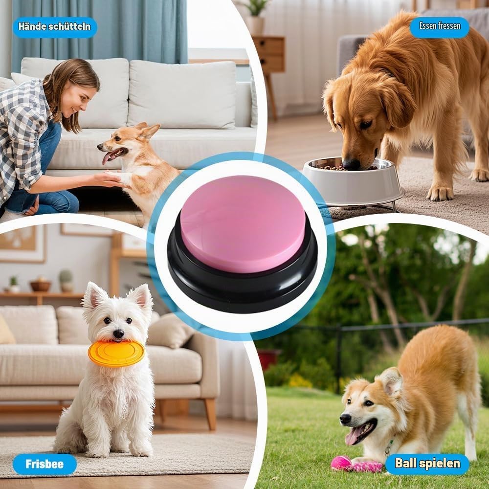 Buzzer mit Aufnahmefunktion, 6 Stück Haustier Talking Training Antwort Buzzer, Haustier Ausbildung T
