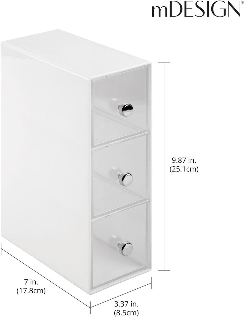 mDesign Küchen Organizer mit 3 Schubladen - Aufbewahrungsbox für Teebeutel, Kaffeepads, Süssungsmitt