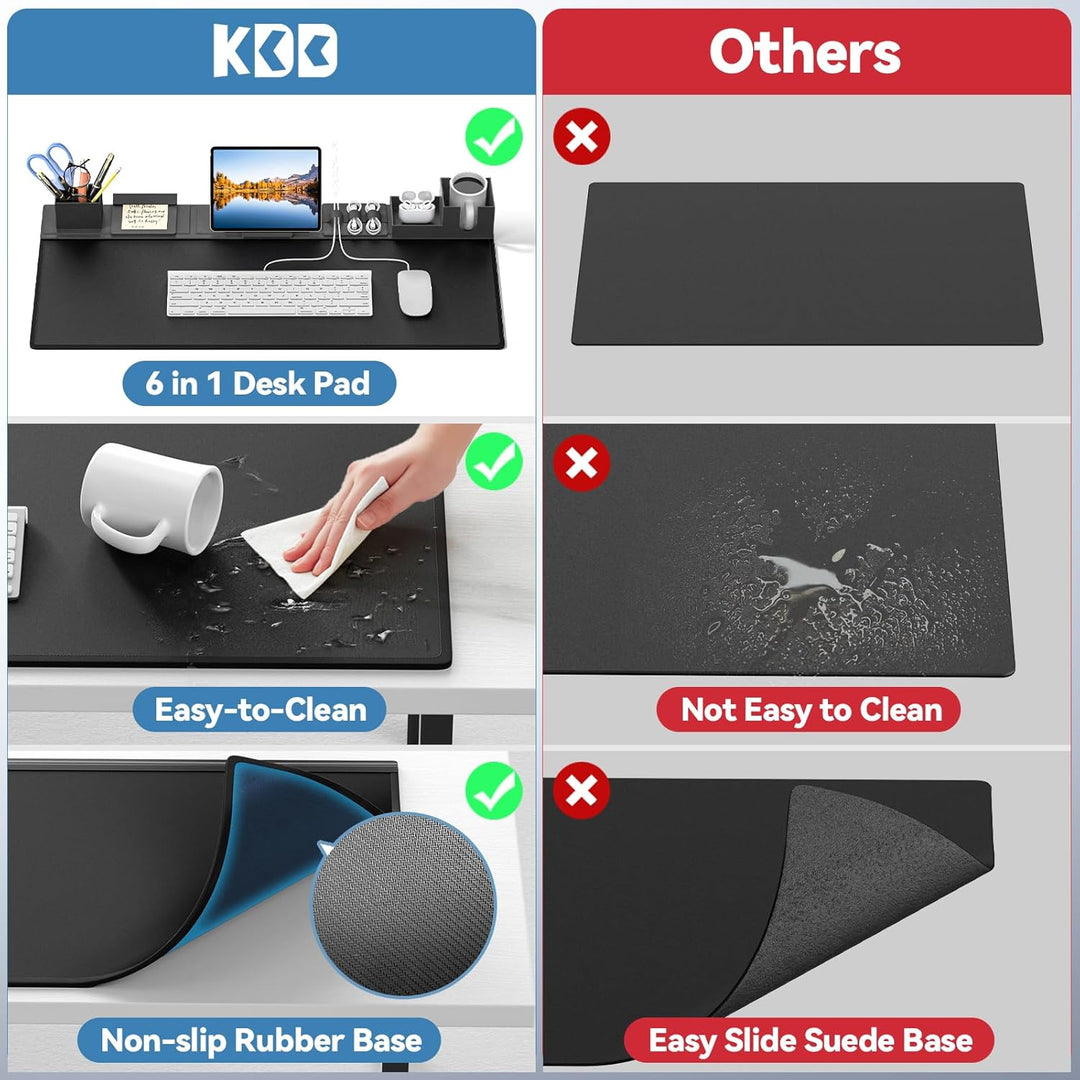 KDD 6 in 1 Schreibtisch Unterlage & Gaming Mauspad XXL, Rutchfeste Desk Mat mit DIY Magnetisch Organ