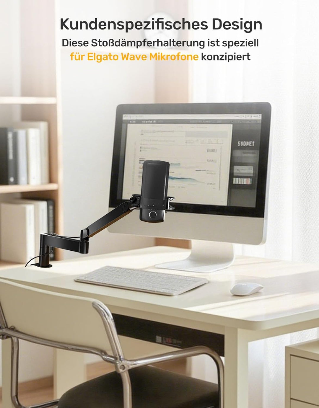 Wave Shock Mount, Kompatibel mit den Elgato Wave 1- und Wave 3-Mikrofonen, Metallrahmen und Verstärk