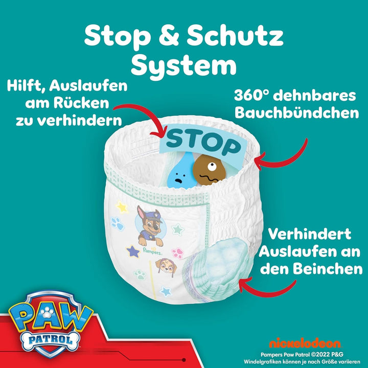 Pampers Baby-Dry Pants Paw Patrol Edition Grösse 5, 160 Windeln, 11kg-17kg, 360° Passform hilft, Aus