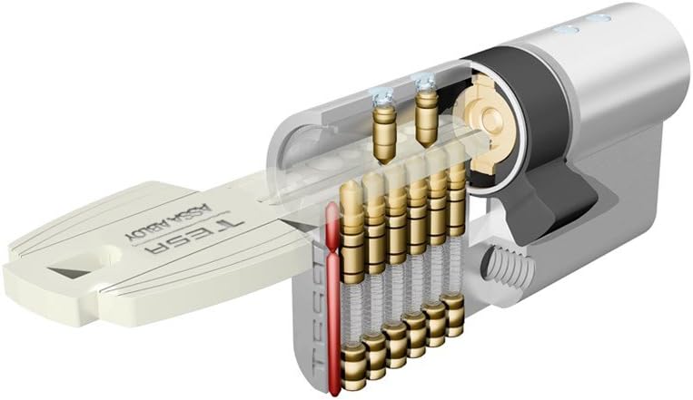 tesa Assa Abloy t85b3535 N Zylinder Sicherheit Gehstütze - Schaft Lang Vernickelt 35 x 35 mm, Gehstü