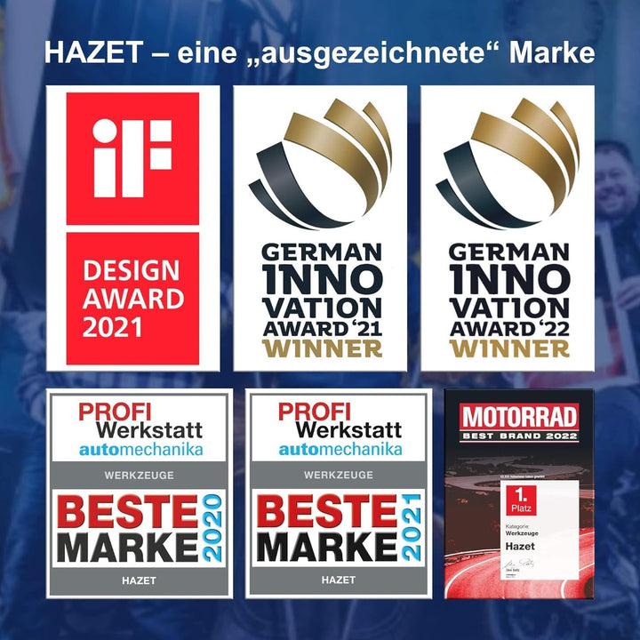 HAZET Umschaltknarre 916HPK | kurze Ausführung, 1/2 Zoll Vierkantabtrieb, kleiner Betätigungswinkel