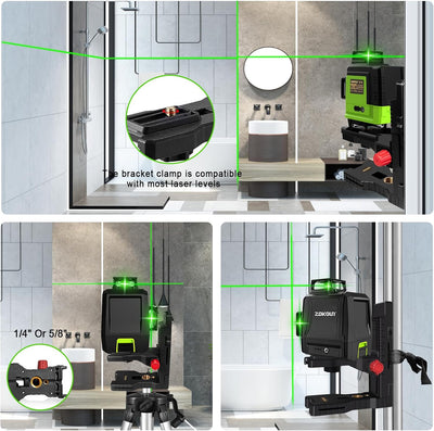 Zokoun Magnethalterung Laser Level Adapter - Alternative zu einem Standard 1/4 "und 5/8" Gewinde, vo