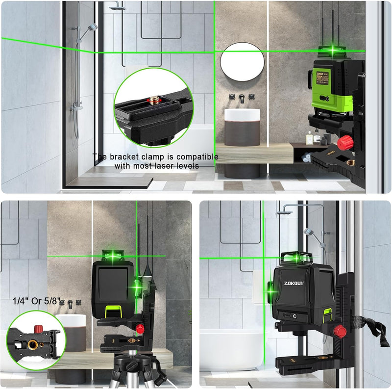 Zokoun Magnethalterung Laser Level Adapter - Alternative zu einem Standard 1/4 "und 5/8" Gewinde, vo