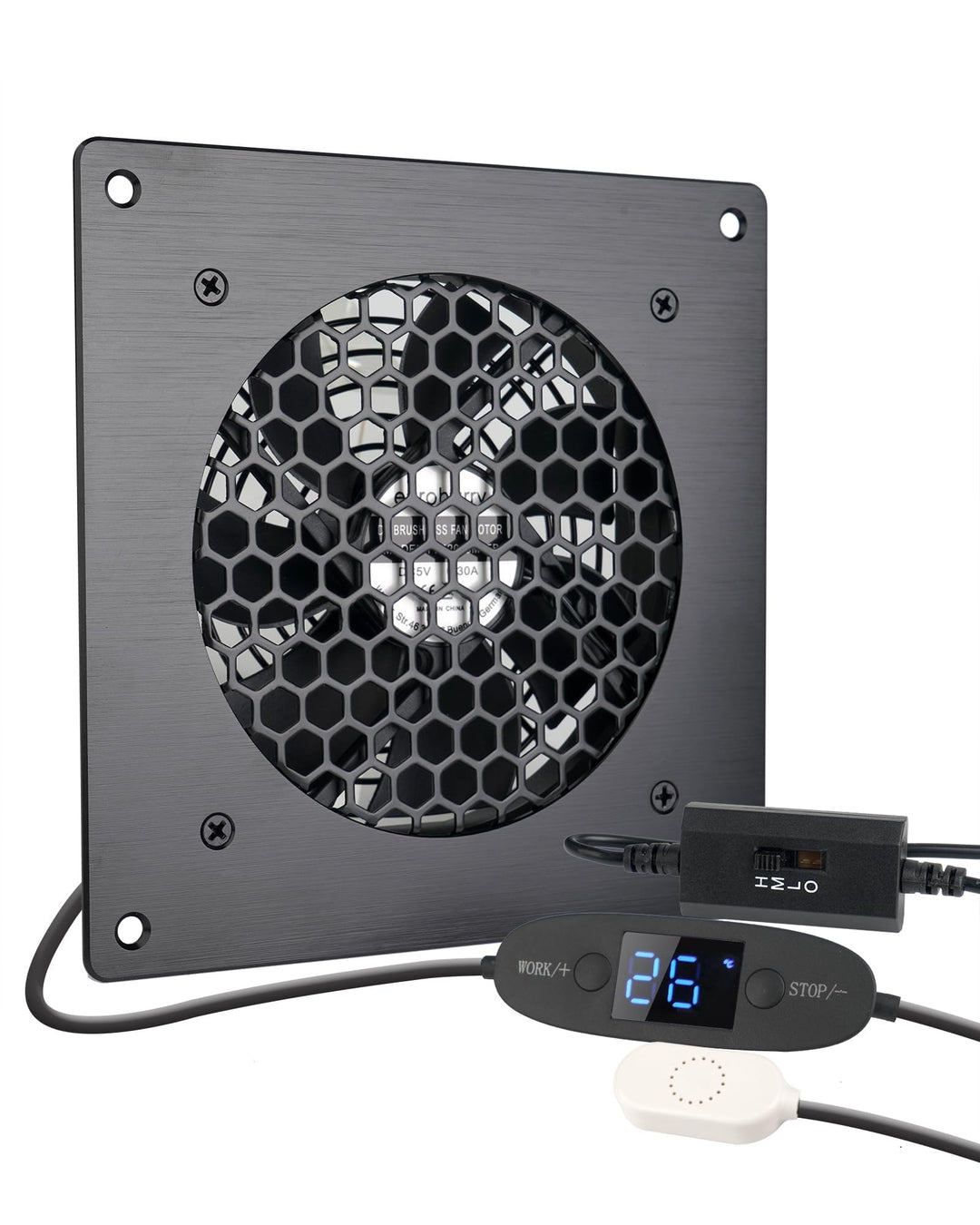 USB-Lüfter 120MM, Digitalanzeige temperaturgesteuertes | leises Lüftersystem, 5V-Lüfter mit modernem