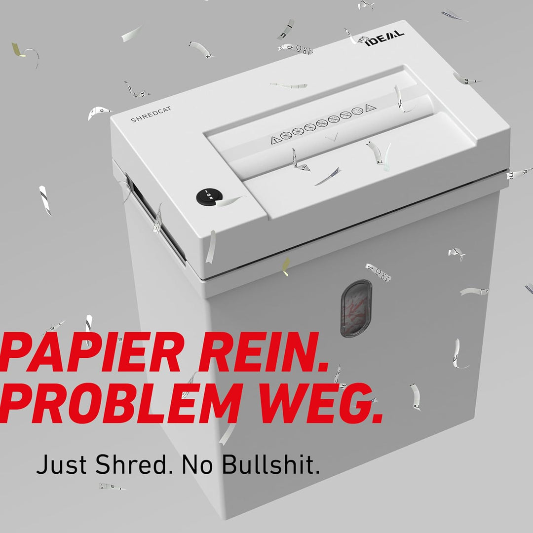 SHREDCAT 8200, P-2, Aktenvernichter bis zu 16 Blatt, leiser Papierschredder für Büro, Aktenschredder