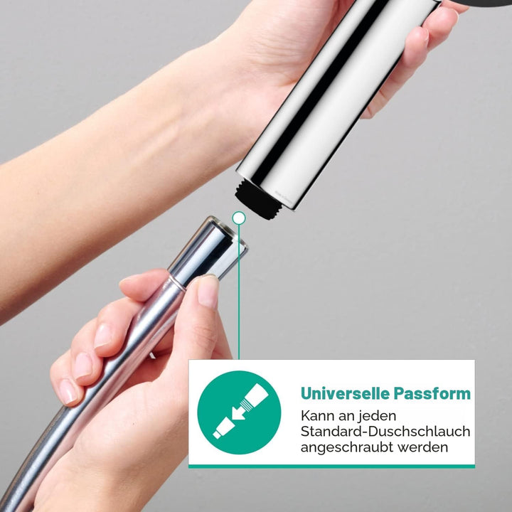 hansgrohe Duschkopf Pulsify S, Duschbrause 1 Strahlart, Antikalk-Funktion, Chrom, Kunststoff