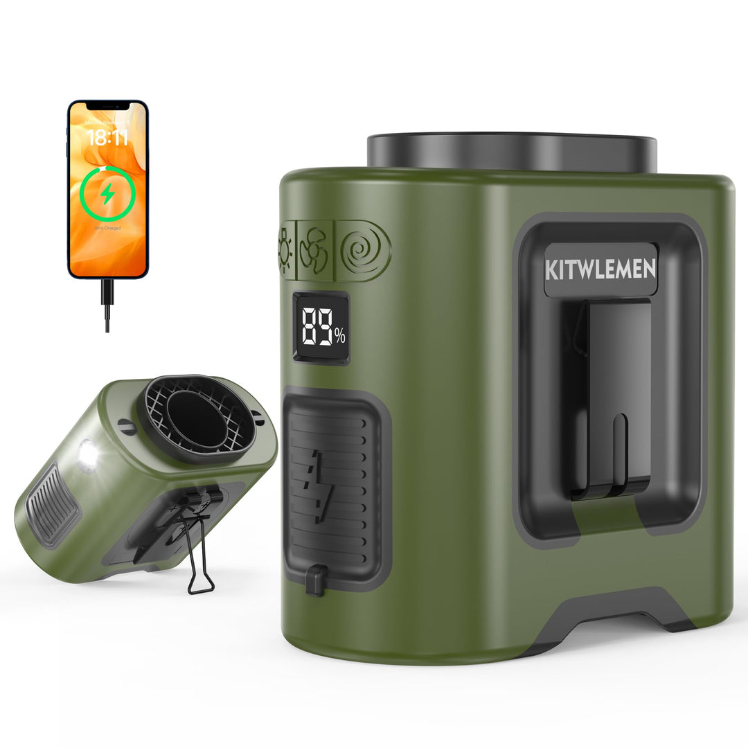 KITWLEMEN 14500mAh Tragbarer Wasit-Ventilator, Wiederaufladbarer persönlicher Clip Ventilator mit Gü