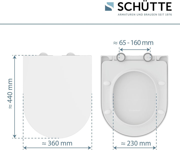 D-Form WC-Sitz mit Absenkautomatik | Abnehmbarer Klodeckel aus bruchsicherem Duroplast | Innovative