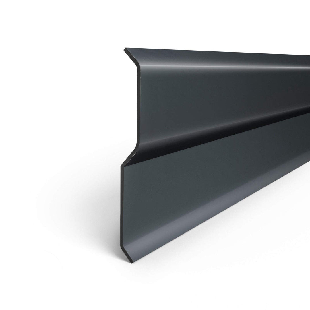 DQ-PP Wandabschlussleiste – 2 m Lang – 77mm Breit – Graphit – Aluminium – Kamin – Wandanschlussprofi