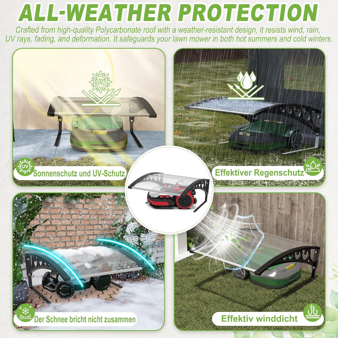 UISEBRT Mähroboter Garage Carport für Rasenmäher Roboter, Überdachung Carport Bausatz für Rasenrobot
